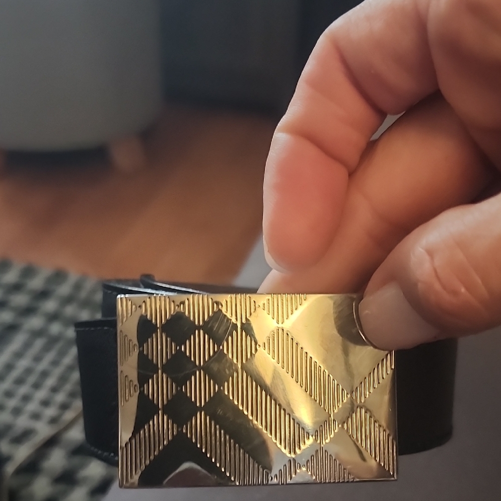 Burberry Black and Silver Belt